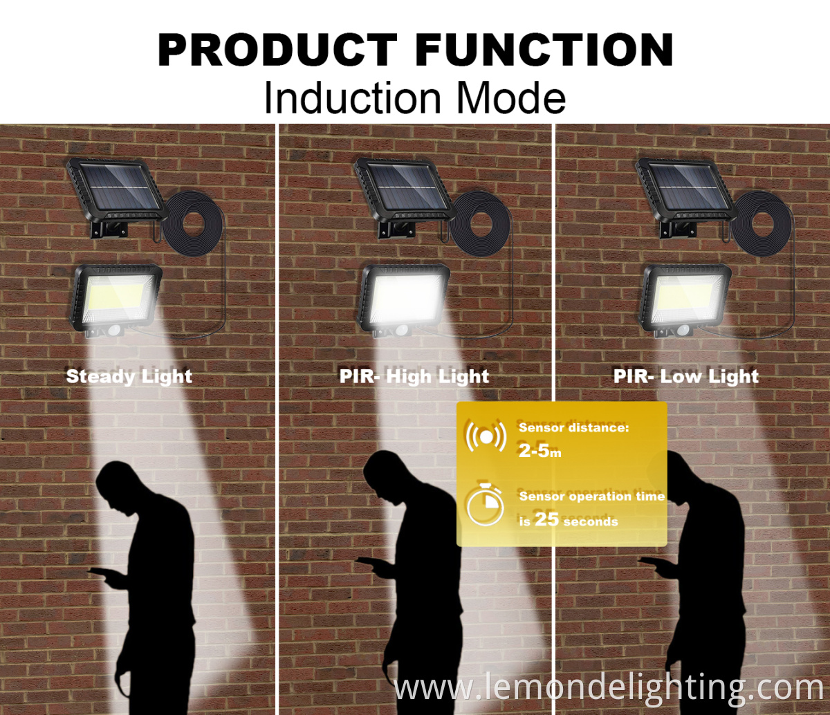 Solar-Powered Motion Detection Wall Light